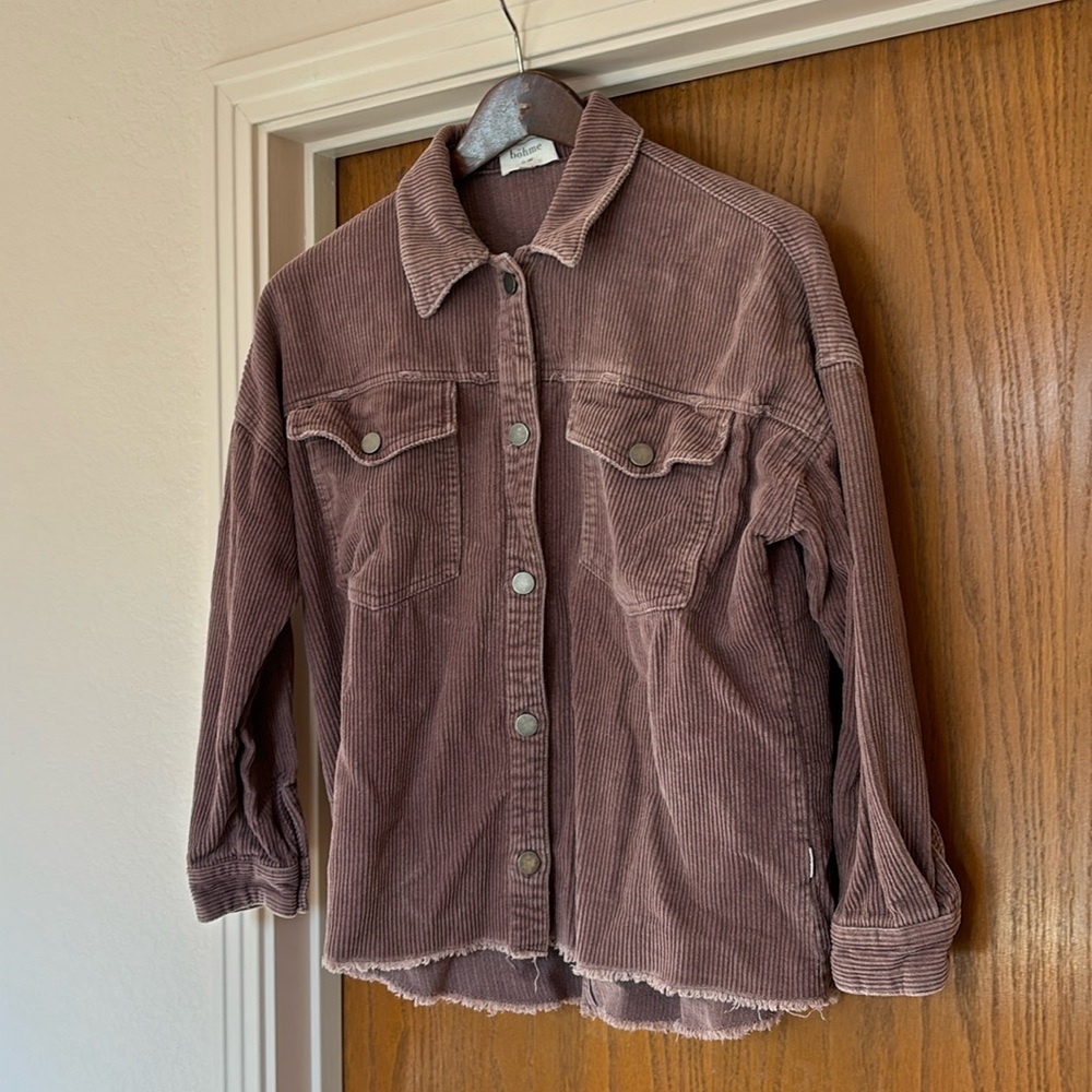 Distressed Corduroy Muted Purple Light Jacket